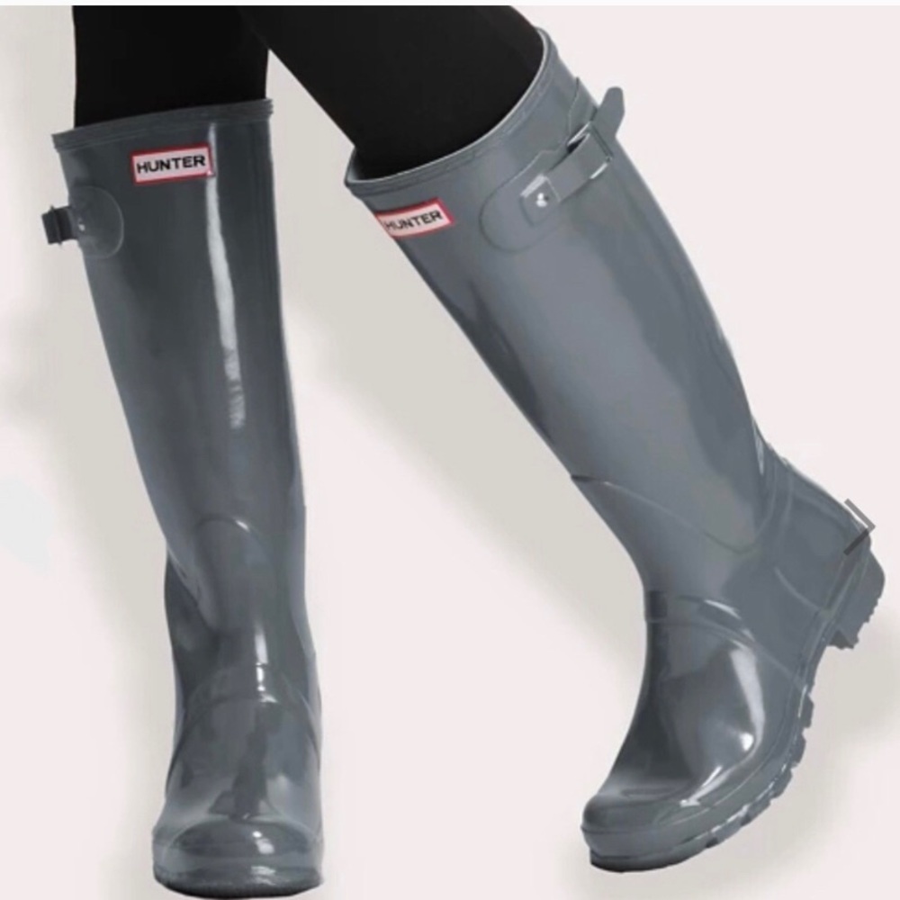 Gray Gloss Hunter Boots